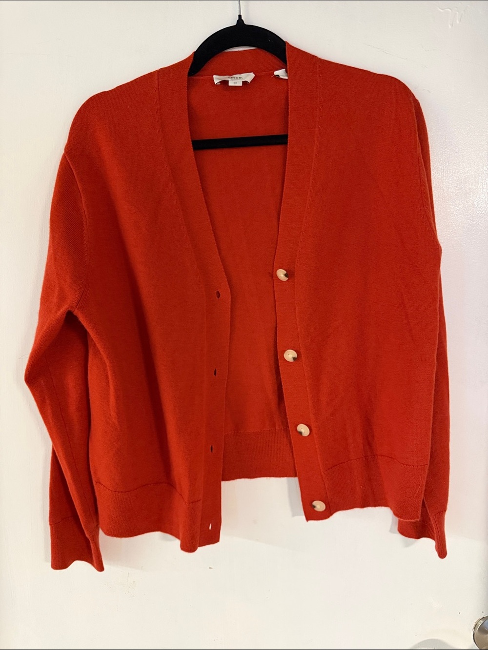 Vince small Button-Front Cardigan Sweater orange